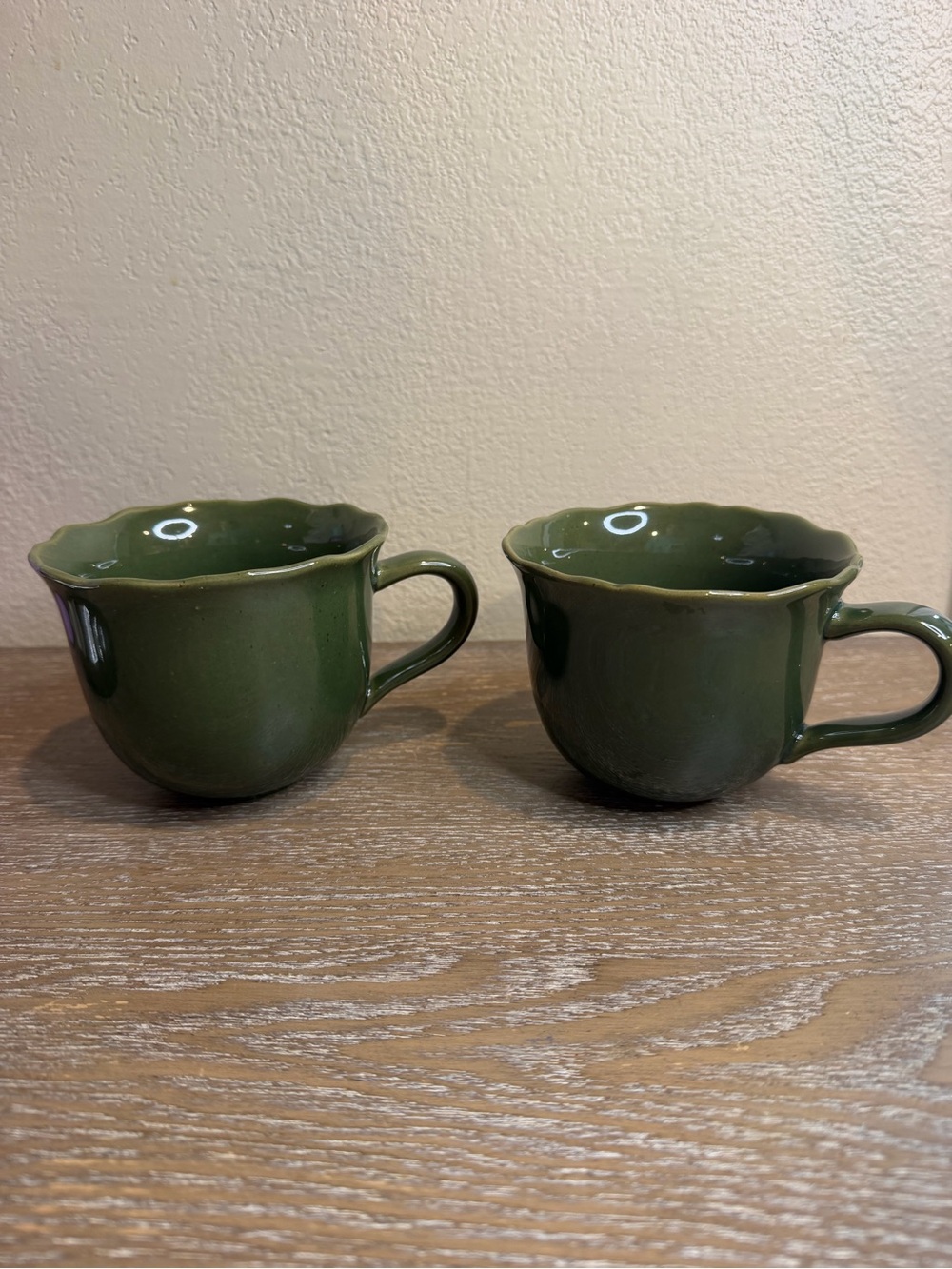 12 fl oz Scalloped Mug Green - Hearth & Hand™ with Magnolia Set of 2